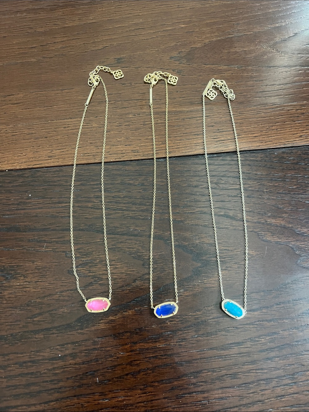 Gold-Tone Pendant Necklace with Pink, Blue, and Turquoise Stone Kendra Scott